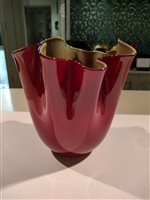 Vaso Venini in Vetro 700.04 ROSSO/VERDEMELA - 700.04 ROSSO/VERDEMELA